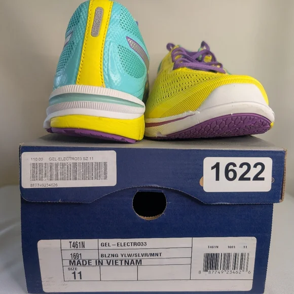NIB Asics Gel-Electro33 Women's Size 11 Yellow and Teal Running Shoes - Picture 8 of 8